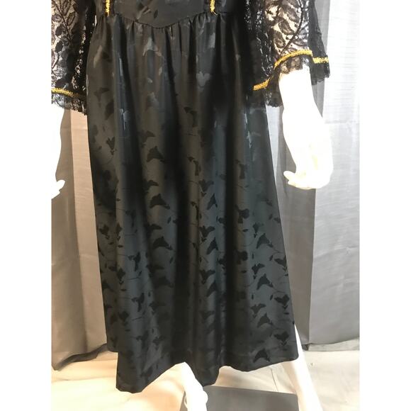 Vintage Ricci Antonio Custom made Black and Gold Party Dress Sz M - Picture 4 of 6